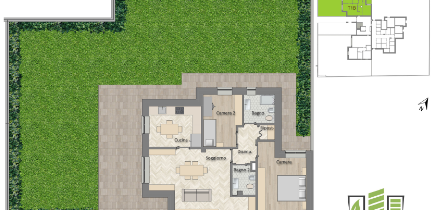TRILOCALE CON GIARDINO PRIVATO (IF-Sestolife-T1b)