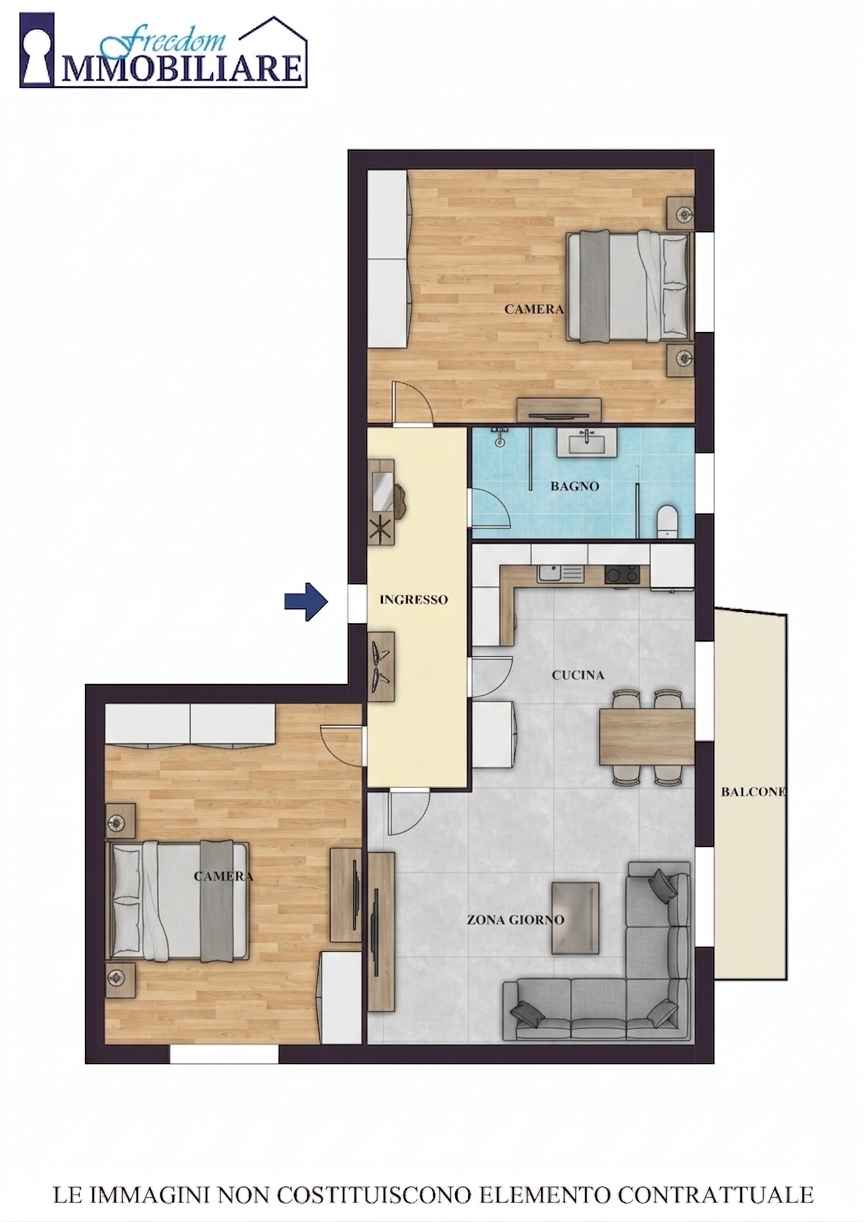 Trilocale via Filippo Turati 16, Centro, San Giuliano Milanese (Rif.SGM85)