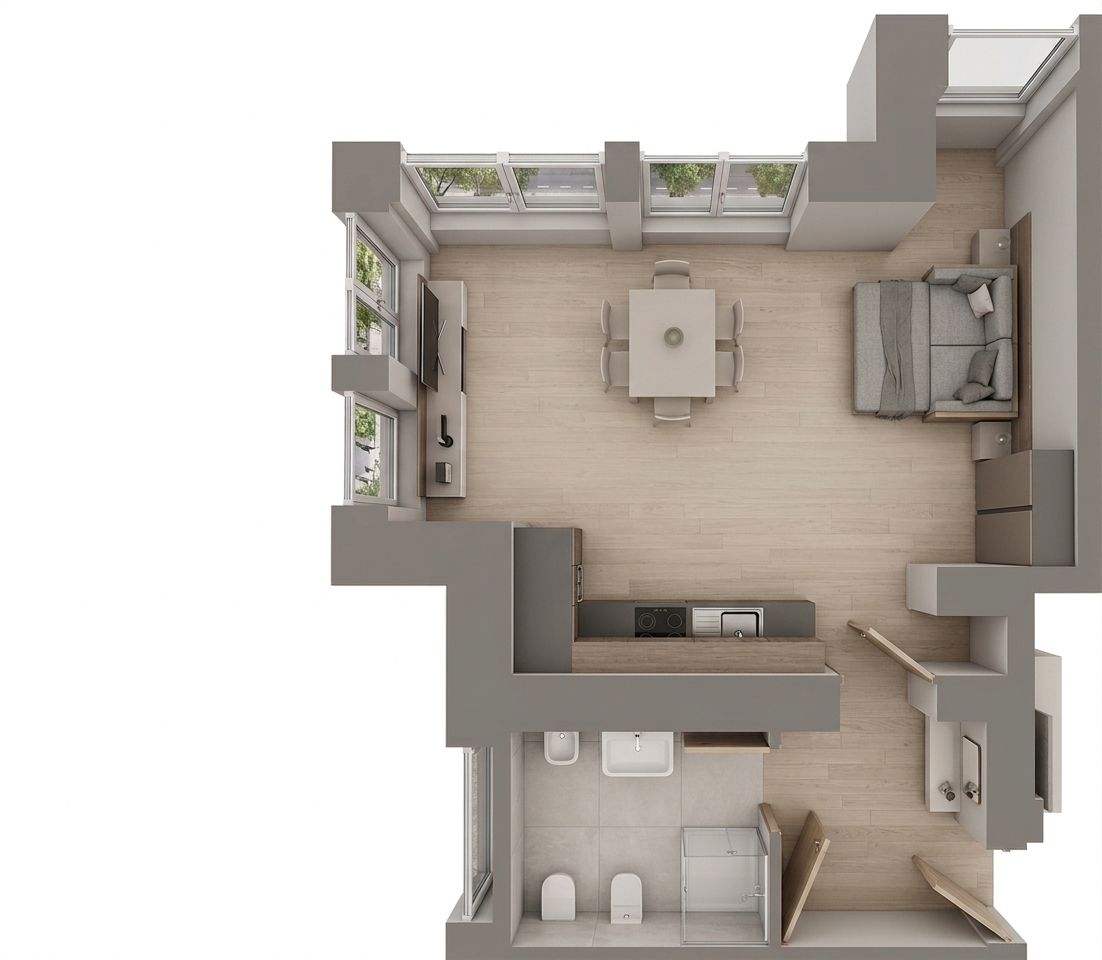 Monolocale completamente ristrutturato via delle Primule 4, Lorenteggio, Milano (Rif. IFM213)